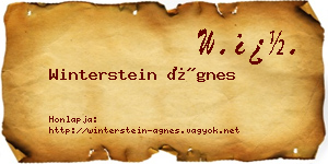 Winterstein Ágnes névjegykártya